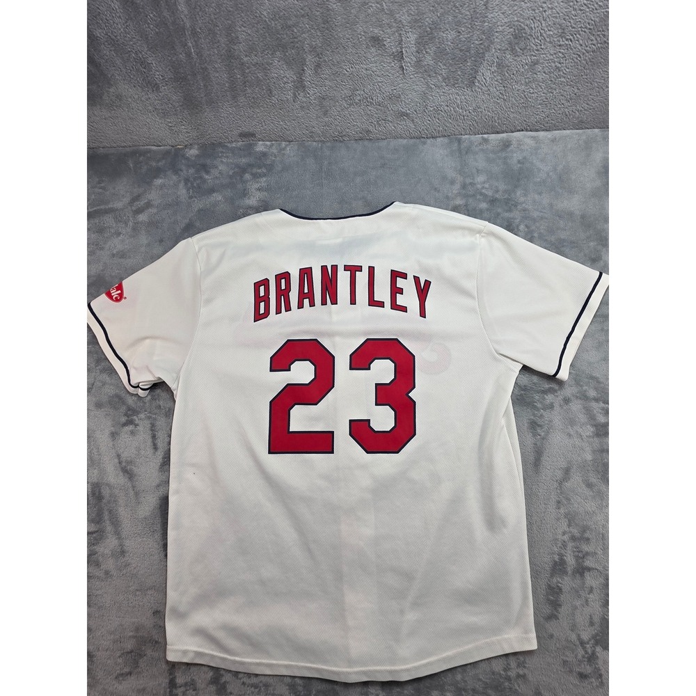 Cleveland Indians Michael Brantley #23 Jersey White Sugardale Patch Mens XL